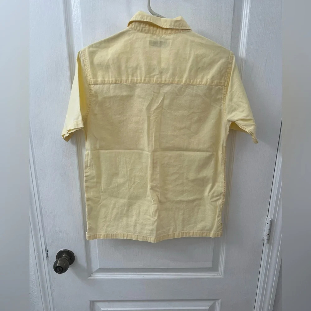Zara Boys Linen Blended Cotton Yellow Pocket Shirt (Size 11-12) - Picture 5 of 6